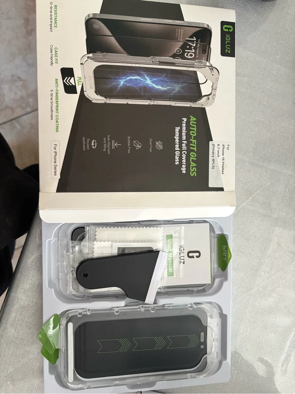 Clear Black Phone Screen Protector and Installation Kit
